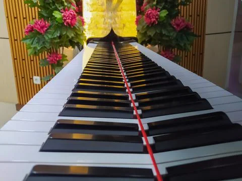 Close-up piano key Foto stock