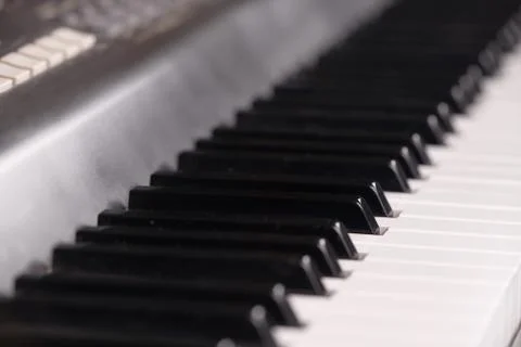 Close-up of a piano keyboard Stock Photos