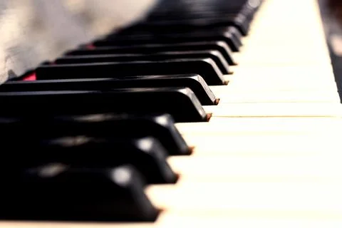 Close up piano keys Stock Photos