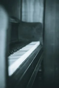 A close up of a piano Foto stock