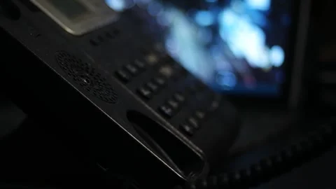 Close up of picking up and hanging up the phone with bokeh background Stock-Footage 327412327