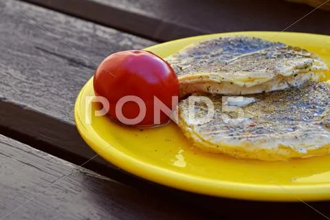 Close up pickled soft camembert cheese and pepper Stock Photos