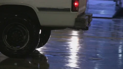 Close of pickup bumper backing onto Alaskan ferry. Stock Footage 79416910