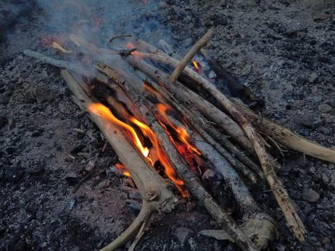 Close Picture of a fire Stock Photos