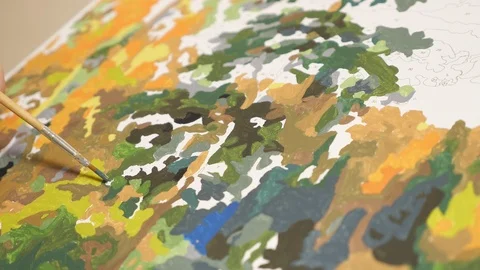 Close up of the picture by numbers. Stock Footage 122560412