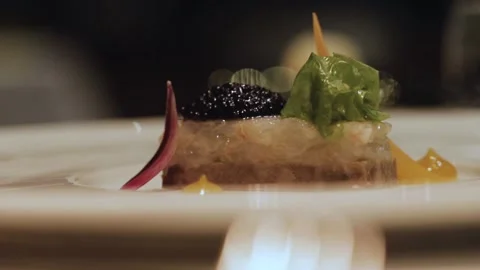 A close up of a piece of cake on a plate Stock Footage 155451746