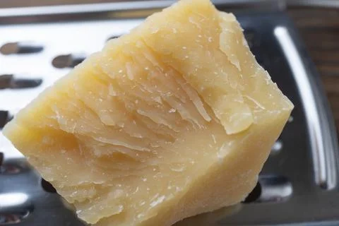 Close-up of a piece of parmesan Foto stock