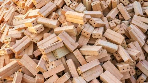 Close up of a pile of bricks. Stock Photos