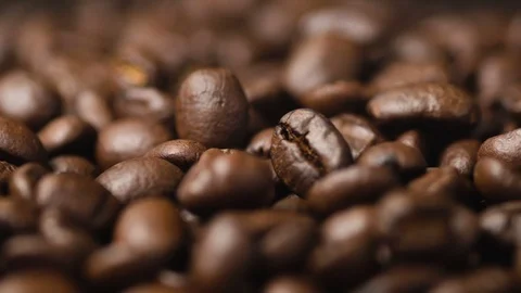 Close up pile of Coffee beans Stock Footage 92568851