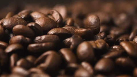 Close up pile of Coffee beans Stock Footage 92575618