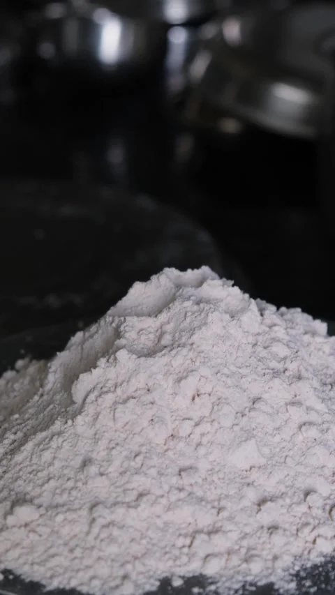 Close up of a pile of fresh white wheat flour 스톡 동영상 331987388