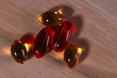 Close up of pills on table Stock Photos