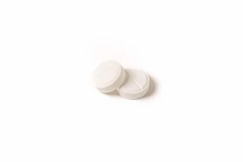 Close-up of pills on a white isolated background Stock Photos
