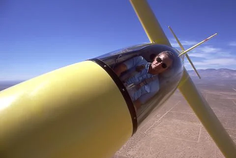 Close-up of pilot in glider Stock Photos