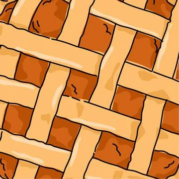  Close up pineapple fruit pie texture  with a lattice pattern. Make a pastry foo Stock-Illustration