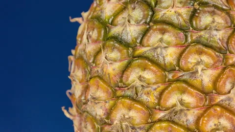 Close up of a pineapple showing texture and detail rotation macro shoot frame Stock Footage 89855986