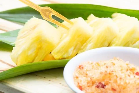Close-up pineapple slice Foto stock