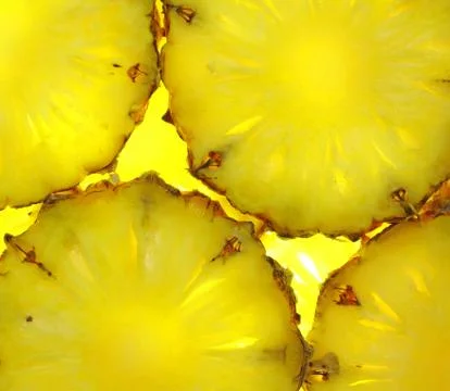Close up of pineapple slice on white background Stock Photos