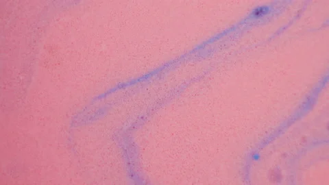 Close up pink and blue paint mixed rotate, abstract background Stock Footage 206037708