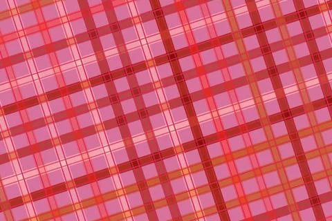 Close-up of pink fabric with red plaid pattern Stock Illustration
