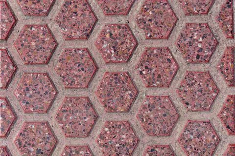 Close Up of Pink Hexagonal Tile Pattern Stock Photos