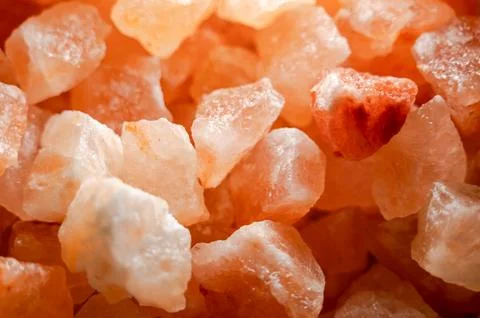 Close up of pink Himalayan salt chunks Stock Photos