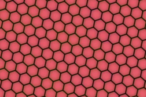 Close-up of pink honeycomb pattern with black outlines イラスト素材