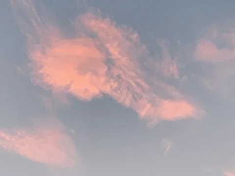 Close Up Pink Sunset Clouds Above Jakarta Stock Photos