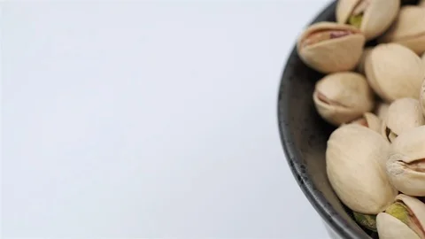 Close up of Pistachio nuts in a bowl. Stock Footage 103239341