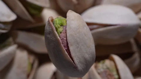 Close up pistachio nuts in shell, rotates Vídeo Stock 331536850