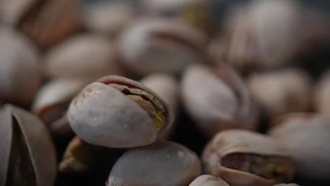 Close-up of pistachios  4K slow-motion video for food, snacks and nutrition Stock Footage 325363685
