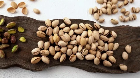 Close up of pistachios Stock Footage 105487928