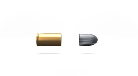 Close up of pistol bullet Stock Illustration