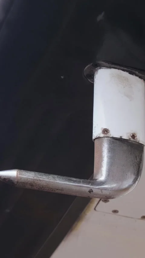 Close Up of Pitot Tube Under Wing of small general aviation airplane. Ground Stock Footage 338379033