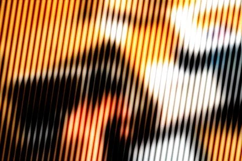 Close-Up of Pixelated Face with Orange Tones Stock-Illustration