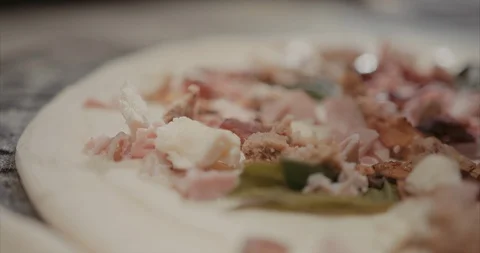 Close up of pizza ingredients Video stock 105300454