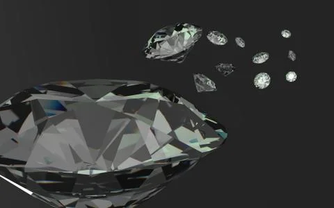 Close up of a placer diamonds on a black background Illustrazione stock