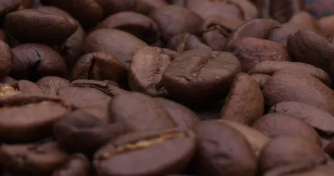Close-Up Plan Of Whole Coffee Beans. Stock Footage 143566625