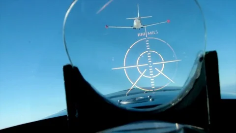  Close Up Plane in Gun Sight  Video stock 92178609