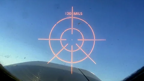  Close Up Plane Gun Sight  Stock Footage 92178856