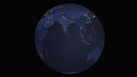 Close up of planet Earth rotating in space at night with night light. Vídeo Stock 295297042