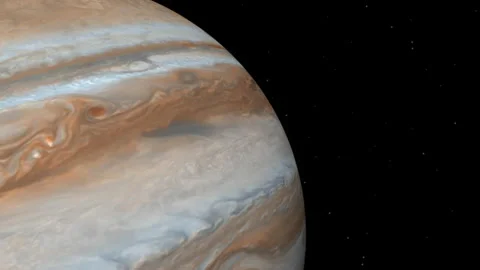 Close-up of the Planet Jupiter From Outer Space Video stock 208760719
