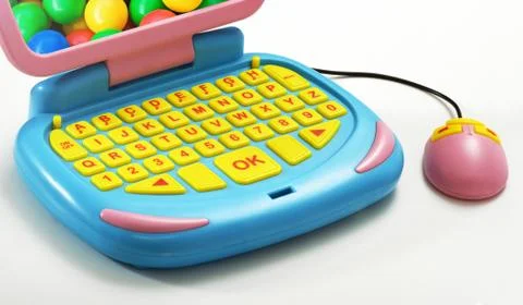 Close up Plastic Computer with Mouse Toy Stock Photos