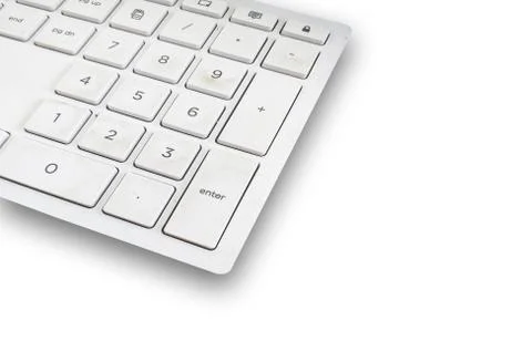 Close up Plastic Keyboard on a white background. Stock Photos
