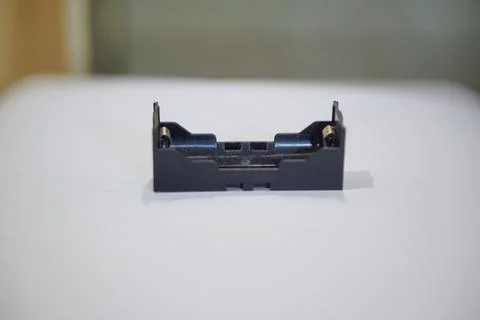 Close up of a plastic lithium battery holder with practical design Stock Photos