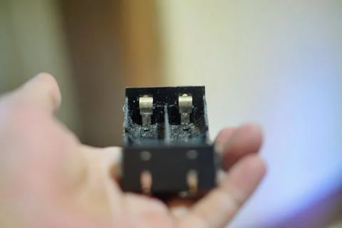Close up of a plastic lithium battery holder with practical design Stock Photos