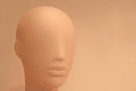 Close-up of a plastic mannequin head. Foto stock