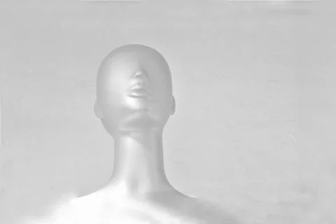 Close-up of a plastic mannequin head. Stock Photos