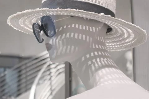 Close-up of a plastic mannequin head. Stock Photos