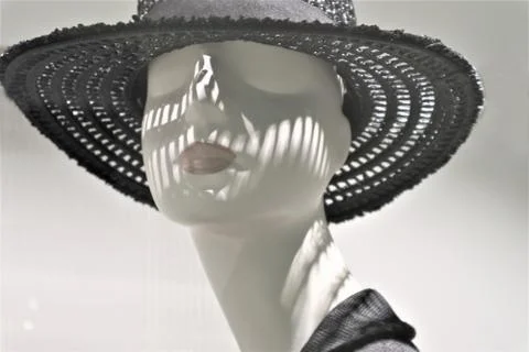 Close-up of a plastic mannequin head. Foto stock